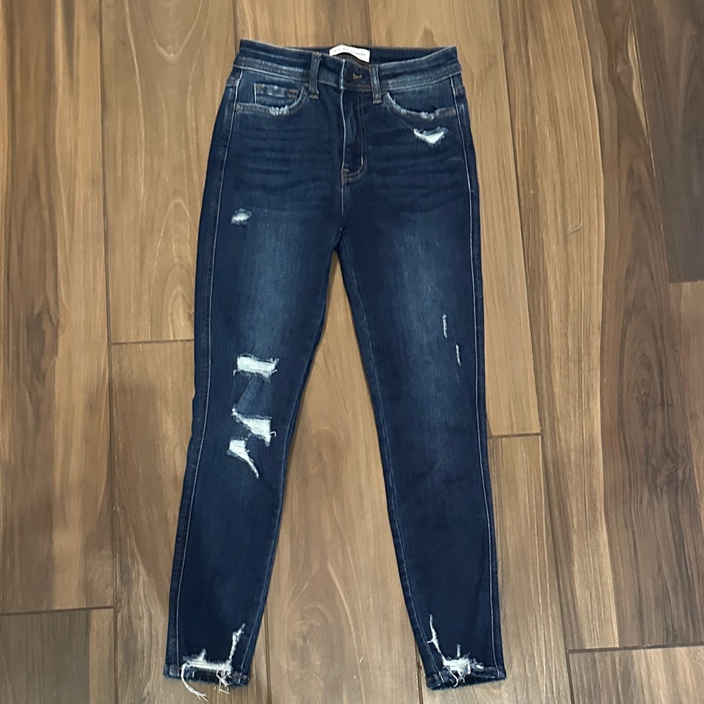 Flying Monkey Dark Blue Distressed Skinny Jeans